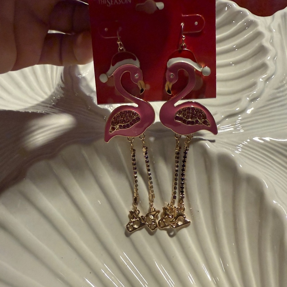 Pink Flamingo Dangle Earrings
